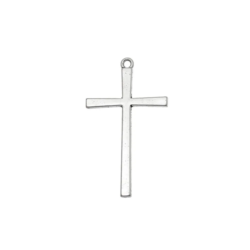 10 Pcs Tibetan Silver EATSER CROSS 43mm x 25mm Charms Pendants, Lead & Nickel Free Metal Charms Pendants Beads